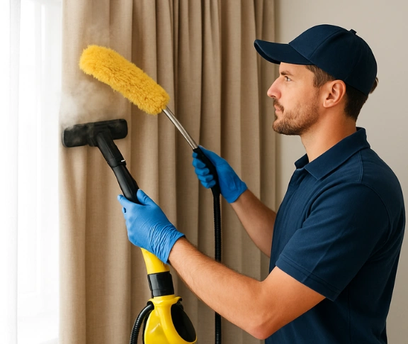 Trusted blind cleaning technician Matty Curtain Cleaning sippy-downs QLD